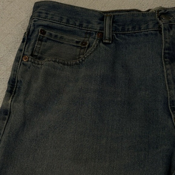 Levis 550 Jeans Mens 36x32 Relaxed Fit Western Cowboy Blue Denim Distressed - Picture 2 of 16